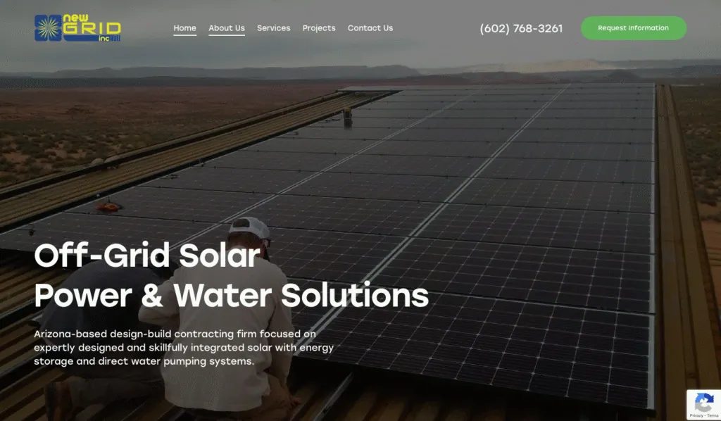 New Grid Power website screenshot