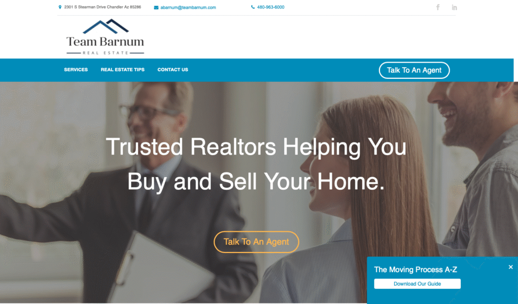 Team Barnum real estate WordPress website screenshot